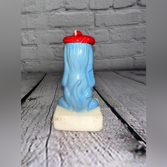 1974 Blue Dog get well candle with original warning label. - Picture 3 of 5